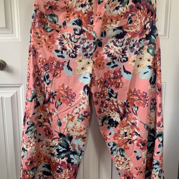 Zara Floral Cotton Pants with Tie Waist – Size S - Picture 5 of 6